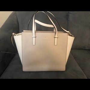 Kate Spade gray and white satchel